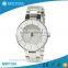 Slim fashion white dial couple alloy wrist watch