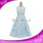 Blue latest spaghetti strap party dresses girls strap evening flower dress