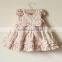 high quality Linen baby girl frock fancy smocking dress for first communion