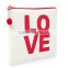 cute canvas makeup pouch for essentials with printed "Love"