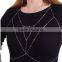 Gold Plated Women Punk Bells Body Single Shoulder Chain Link Slave Necklace