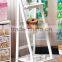 Wholesale vertical white wood shelf for flower