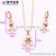 bridal jewellery hot new products for 2016 Zircon Crystal shape jewelry sets rose gold plated custom jewelry set