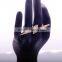 >>>2016 New Hot Sale European Style Fashion Punk Style Exaggerated Rhinestone Lightning Double Finger Ring/