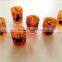 Halloween Flocking Glass Candle Holder, Candle Cup, Colorful, OEM, Home Decoration, Holiday Gift
