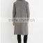 2015 New apparel fashion designs grey longline winter coats for woman
