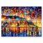 High quality modern style citylife canvas knife oil painting