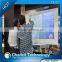 Interactive touch foil used in advertising in shopping center windows/table/showcase