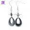 Unique women feast jewelry with long drop ceramic black earrings