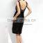 Modern fashion high neck evening dress ruffle design summer casual formal dress short