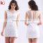 Open Back See Through Sexy Revealing Evening Dress For Bridesmaid Short Wedding Dress