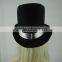 Black tall hat magic show hat halloween party cap with stamp skull