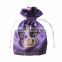 Factry supply Dia 10cm Hot Sale Balck Satin Gift Bag With Custom Printing Small Candy Bag jewelry drawstring bags