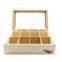 factory selling FSC&BSCI clear lid wooden tea bag storage gift box