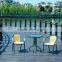 Modern Square Tempered Glass Outdoor Table With Umbrella Hole