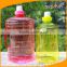 Yellow Red 1L/ 2.2L PET Cold Water Sport Plastic Jug with Side Handle