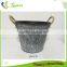 Black 10" French Decorative Powder Coated Galvanized Metal Flower Bucket for Home & Garden
