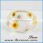 Europe style handmade high-bright pressed real dried flower clear resin bangle bracelet