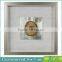 Box photo frames with mottled silver background encasing natural agate under glass