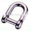 Stainless Steel Flush Pin D Shackle Flat Head