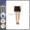 Side functional pocket thigh-length blank short black skirt