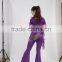 Hot sale adult elegant 2pcs top and pants purple practice wear for bellydance