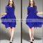 Lady goffer new fashion half sleeve lace tunic dress