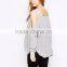 Sweater With Cold Shoulder And Side Splits For Women Light Weight Ladies Custom Gray Knitted Sweaters Loose