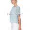 Lace sleeve woven womens tee shirts