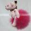 Myfur Bear Attached Customized Animal Fox Fur Pom Pom Key Chain For Bag Charm