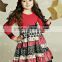 top selling lace long sleeve ruffle plain cotton girls dress