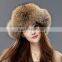 YR-434A Ladies' warm real raccoon fur funny winter hat/ ear flap hat