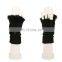 Women half finger gloves with rabbit fur winter lady wool fingerless gloves