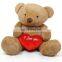 2018 New Brown Stuffed Plush Valentine Teddy Bear With Red Heart Wholesale Cute Kids Soft Plush Toy Huge Giant Teddy Bear