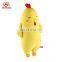 Personalized funny yellow chicken animal shaped plush body pillow
