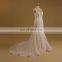 Graceful Beaded Lace Mermaid V Back Wedding Dress Chapel Train