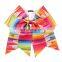 7'' Girls Mermaid Pencil Print Cheer Bows Grosgrain Ribbon School Hair Bow Elastic Rubber Handmade Hair Clip Hair Accessories