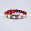 Strong PU leather small dog cat collar rhinestones studded handsome