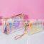 High Quality TPU Material Holographic Girl Toiletry Collection Wash Zipper Laser Transparent Waterproof Makeup Bag