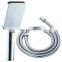 Chrome finish square ABS plastic big spray handheld shower head with holder and flexible hose