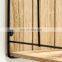 Natural Grained wooden  Panels Hangers House Worlds Floating Wire metal wood Shelves