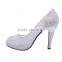 Fashion Sexy Beautiful Design White Mesh Upper Lady Peep Toe High Heel Shoes