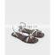 2020 ladies handmade latest design for front knot tie beautiful color back elastic band flat sandals shoes