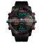 SKMEI 1355 new arrival 3 time zone japan movt quartz watch stainless steel case back sport digital wristwatch