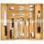 expandable bamboo drawer organizer kitchen flatware organizers adjustable cutlery tray for knives spoons forks kitchen utensils