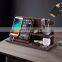 Wood Phone Docking Station for Men Wooden Cell Phone Holder Wallet Watch Stand Organizer