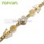 Topearl Jewelry Women Heart Butterfly Bracelet Stainless Steel Curb Chain Bracelet Gold 8.5 Inch MEB63