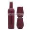 Custom stainless steel insulated 25 oz wine tumbler and two 12 oz red wine bottle set with luxury gift box