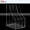 Clear Acrylic File Holder Magazine Rack Newspaper Sorter Display