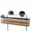 Latest design  bathroom storage rack  iron bamboo storage rack shelves 2 layers wire storage rack